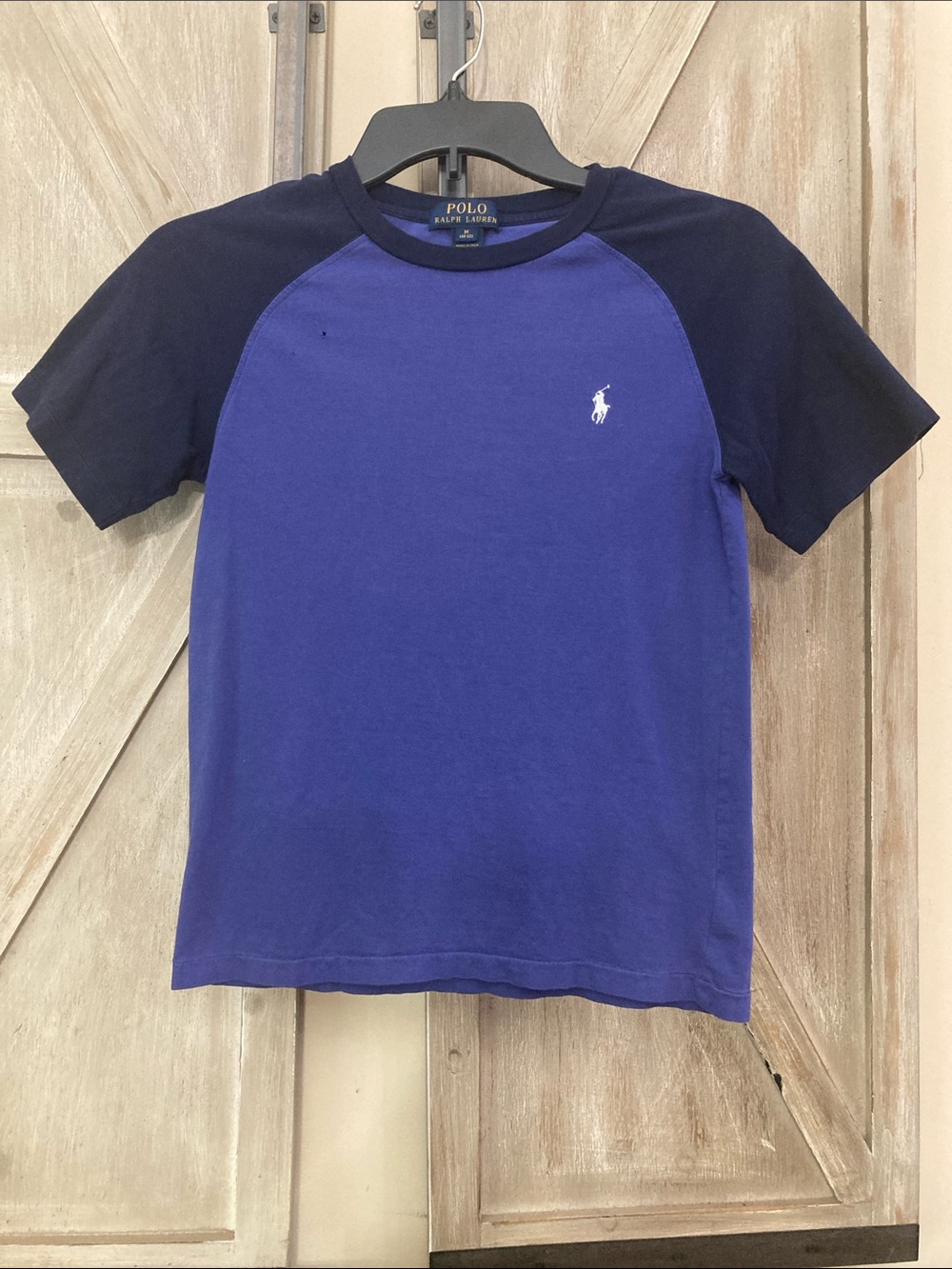 Polo by Ralph Lauren KIDS Blue & Navy Raglan Short-Sleeve Tee
Size M (10-12)